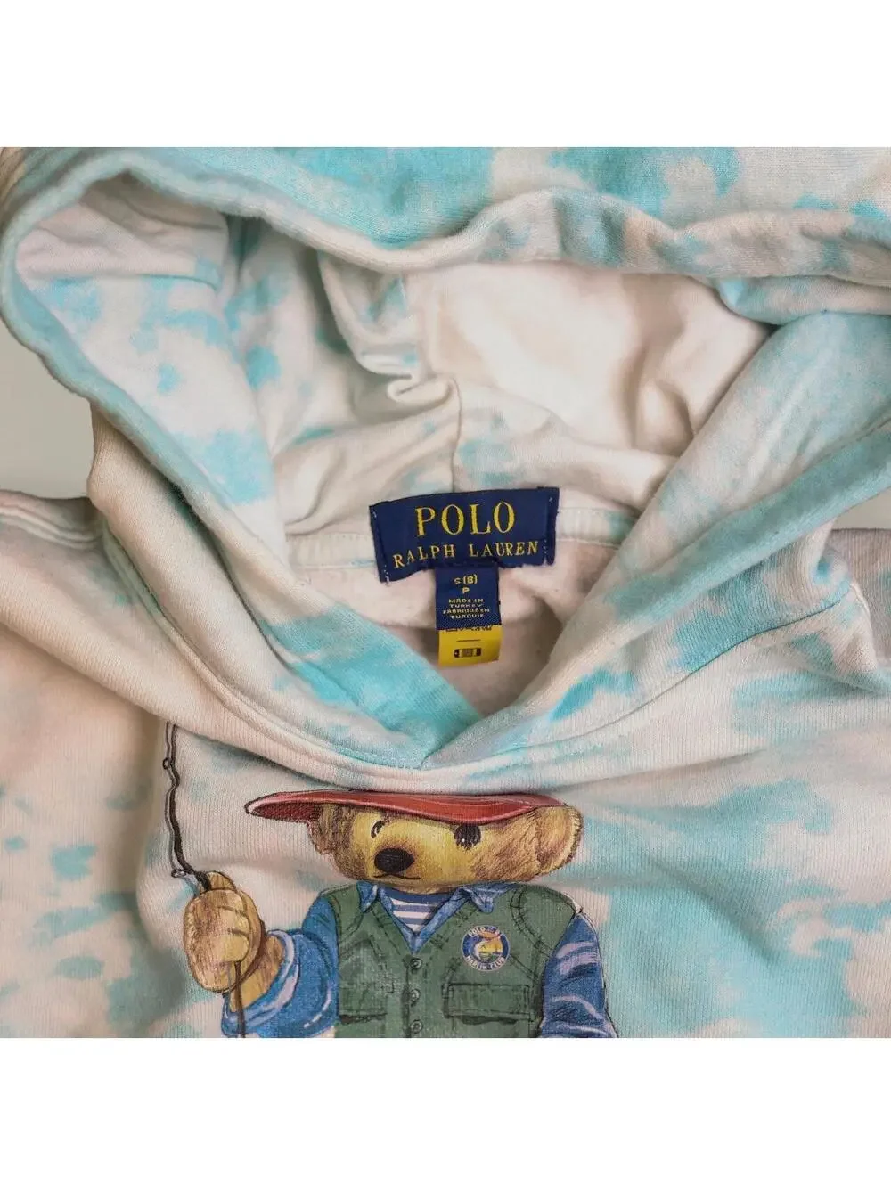 Ralph Lauren Polo Bear Fishing Tie-Dye Hoodie